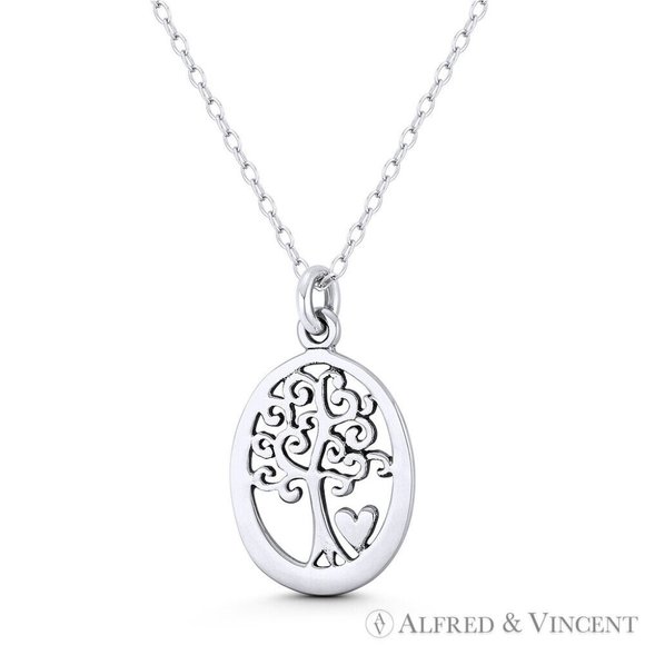 Tree-of-Life / Etz Chaim Kabbalah Pendant in Oxidized .925 Sterling Silver - Picture 1 of 1